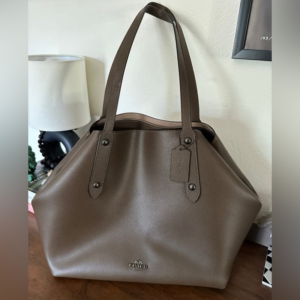 Coach Leather Large Market Tote Bag